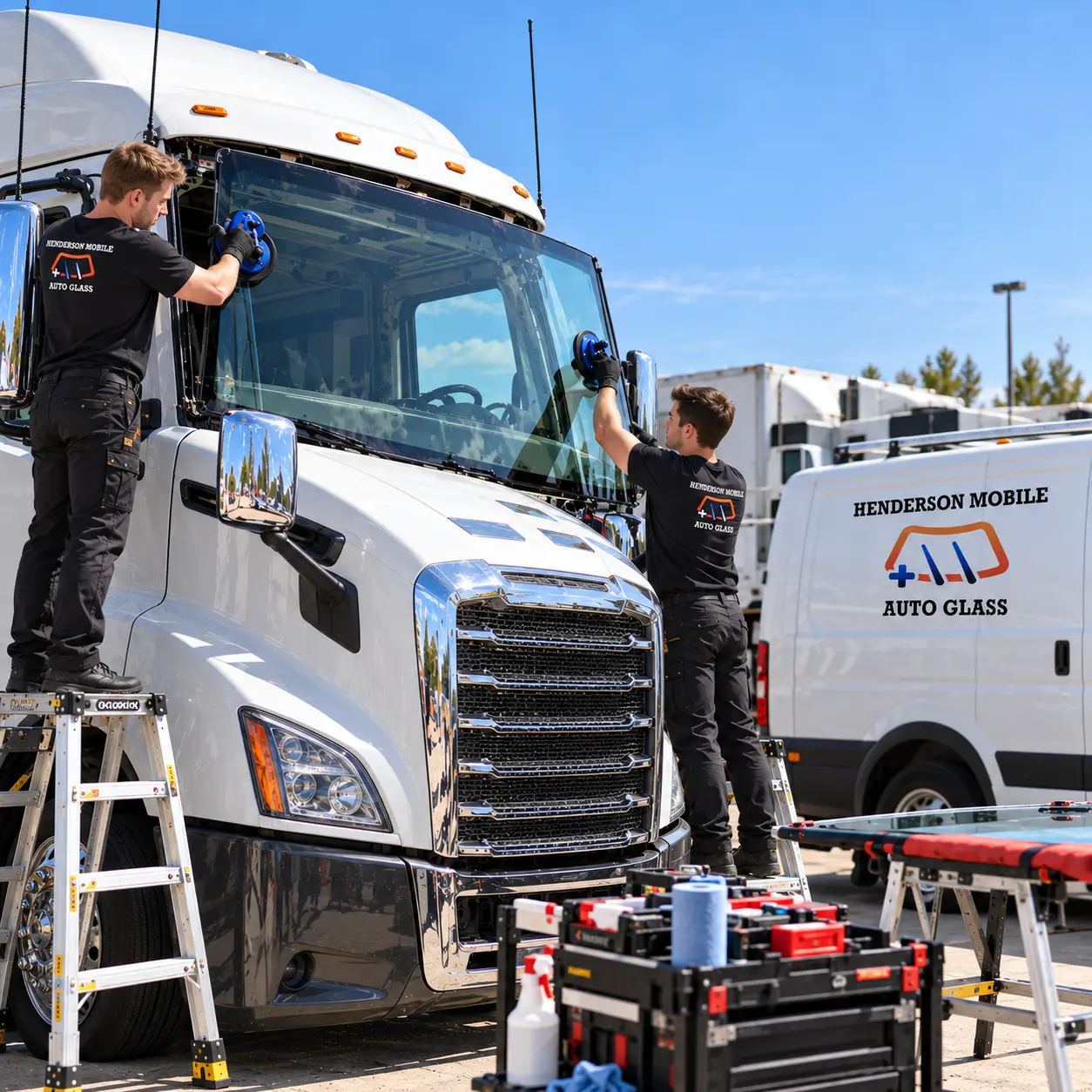 Semi-truck windshield repair and replacement in Henderson, NV